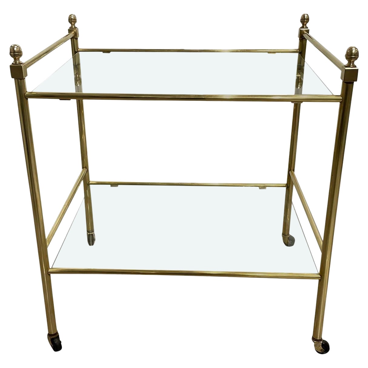 Tavolino in ottone moderno del XX secolo - Tavolo da tè in vetro vintage