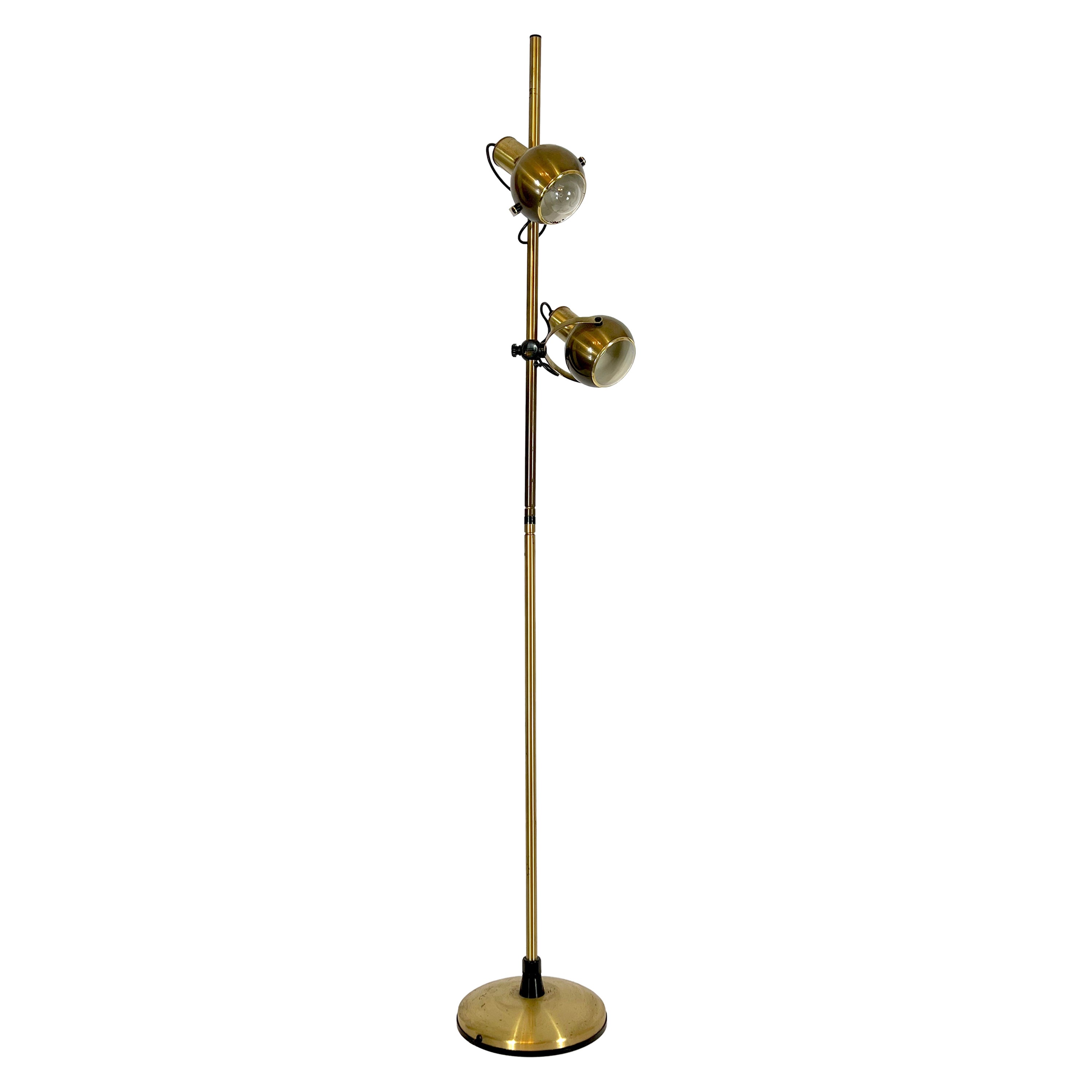 Reggiani, Brass Orientable Floor Lamp from 70s