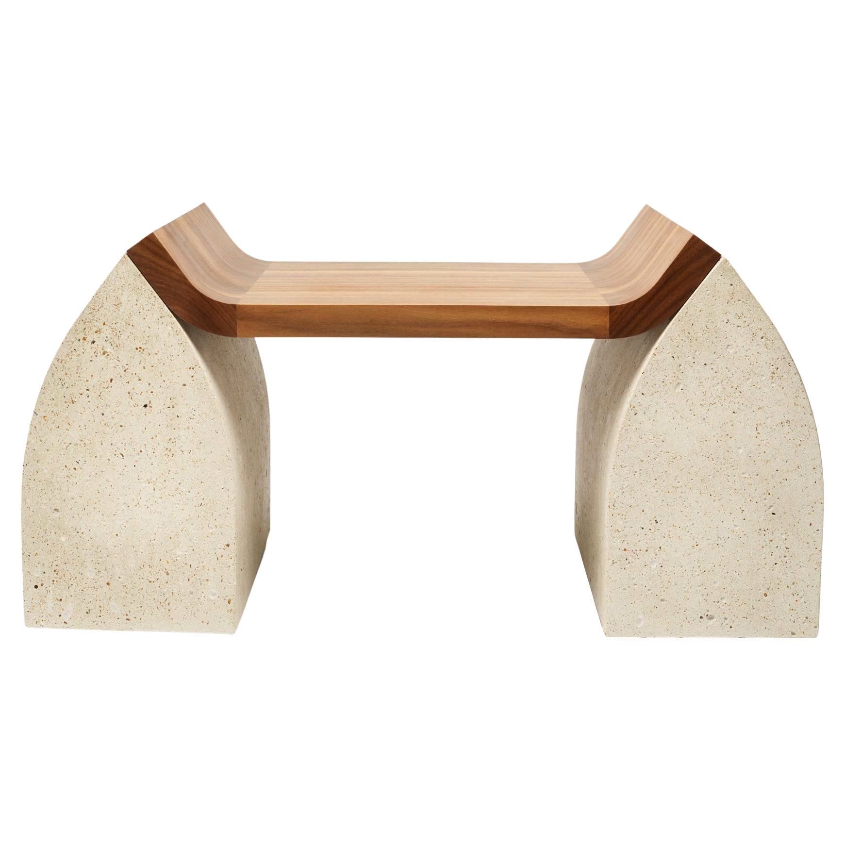 American Walnut, Granito Stone Traaf Bench Small by Tim Vranken For Sale