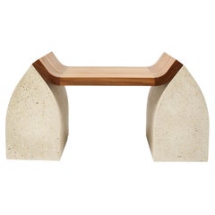 American Walnut, Granito Stone Traaf Bench Small by Tim Vranken