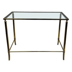 Vintage 1960s Italian Modern Regency Neoclassical Brass and Smoked Glass Coffee Table