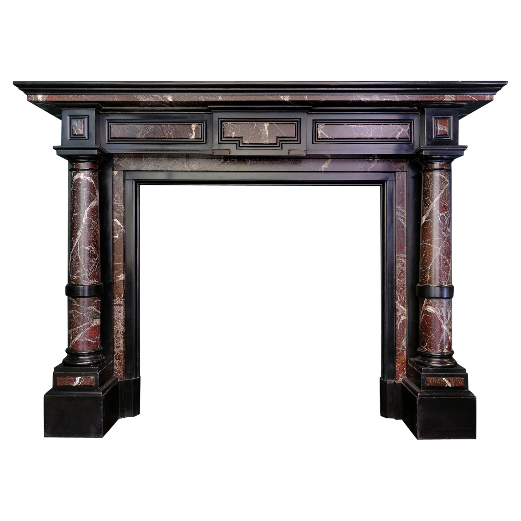 Magnificent Polished Belgium Black Chimneypiece