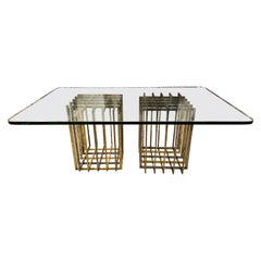 Pierre Cardin Cage Style Base Dining Table in Mixed-Metals