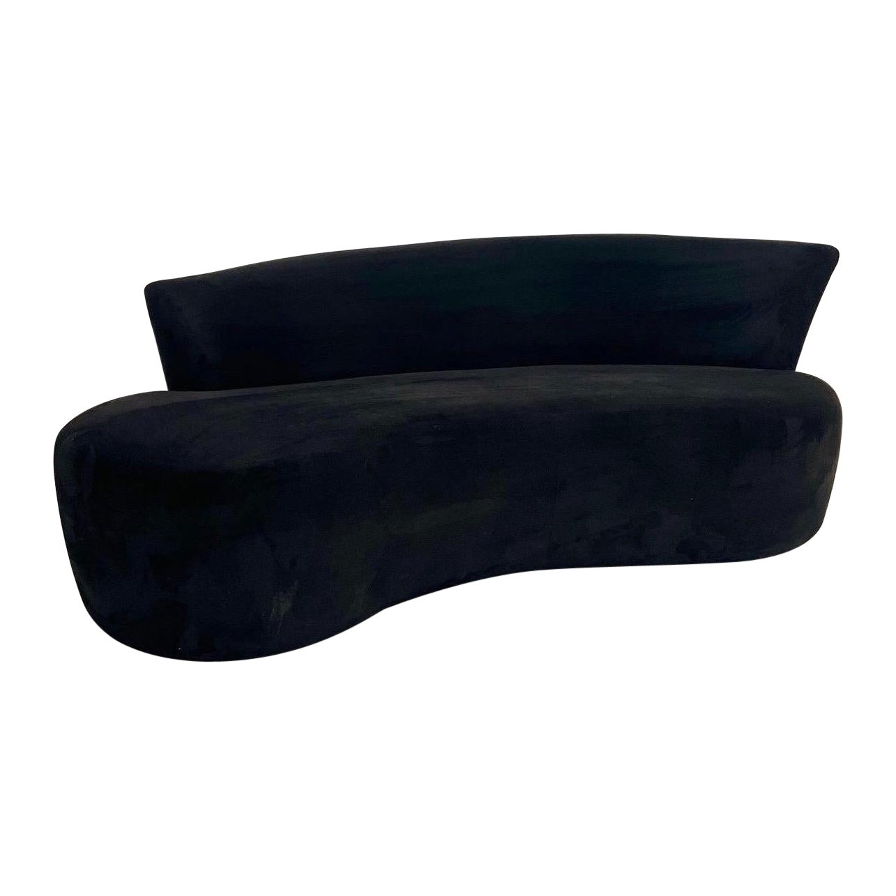 Vladimir Kagan Curved Black Sofa for Weiman / Preview