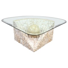 Postmodern Triangular Tessellated Stone Coffee Table Sphere Style Maitland Smith