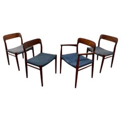 Set of Four Danish Teak Dining Chairs by Niels Moller for JL Moller, circa 1960s