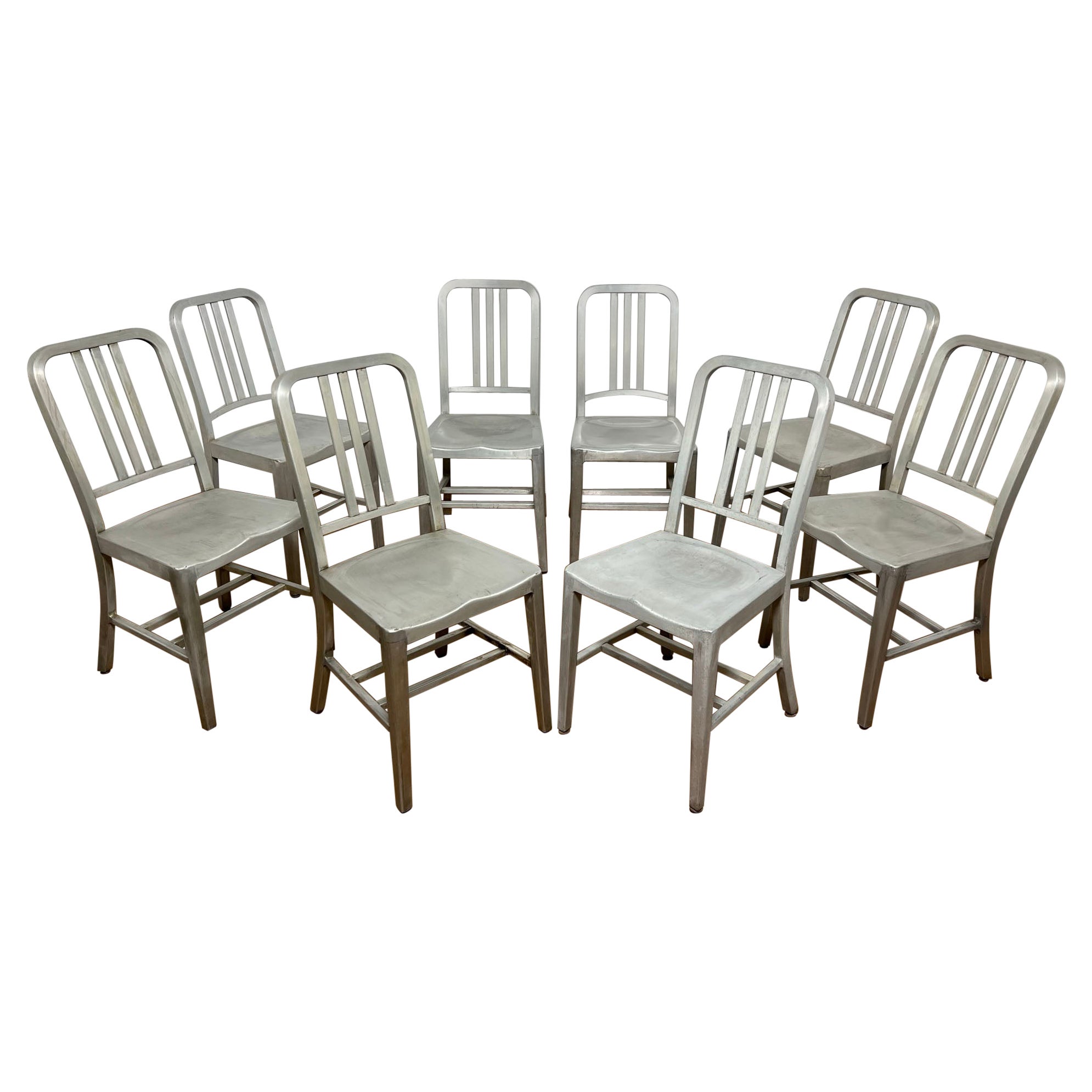 Set of Eight Original GoodForm "Navy" Side Chairs, Circa 1940s