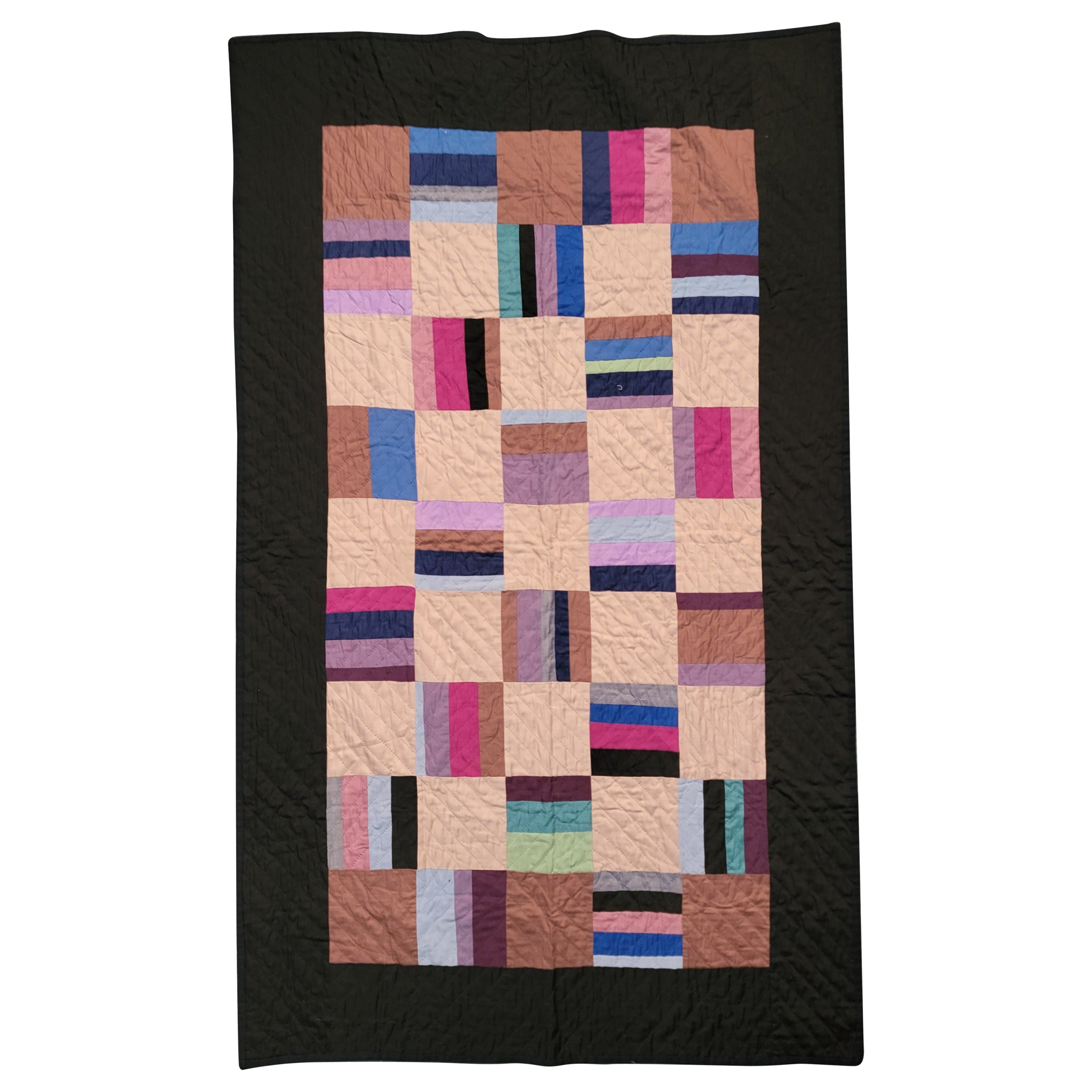 Amish Roman Stripes Contained Bars Quilt For Sale