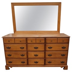 Retro Stanley's Distinctive Furniture Collection 12-Drawer Maple Dresser Mirror
