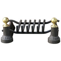 Antique French Napoleon III Fire Grate, Fireplace Grate, 19th Century