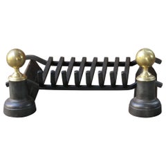 Antique French Napoleon III Fire Grate, Fireplace Grate, 19th Century