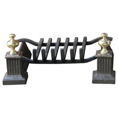 Antique French Napoleon III Fire Grate, Fireplace Grate, 19th Century