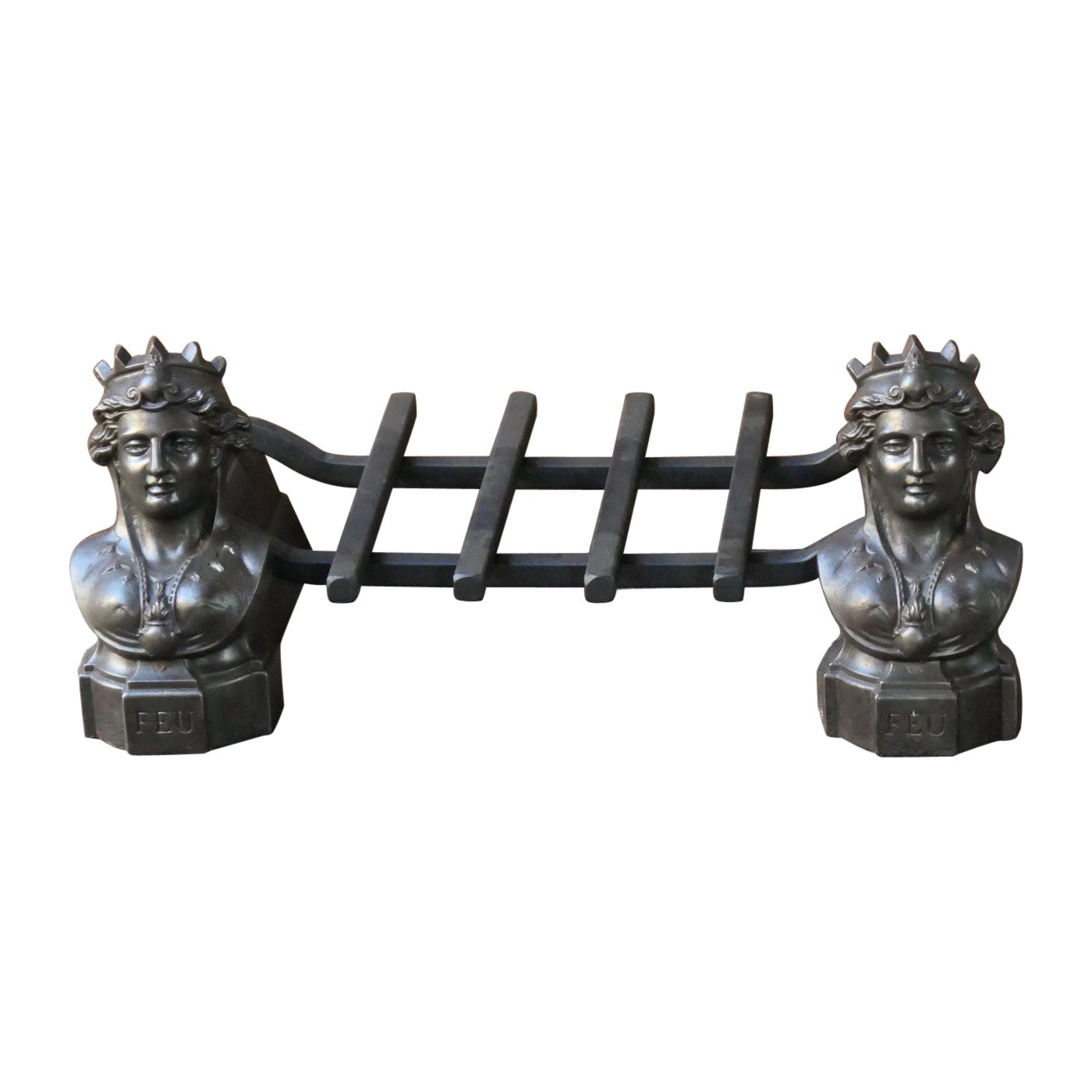 French Napoleon III 'Fire' Fireplace Grate, Fire Grate, 19th Century