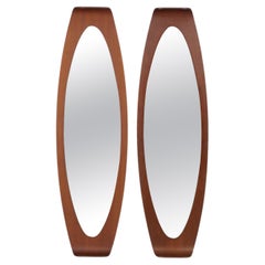 Ensemble de 2 miroirs ovales allongés Franco Campo & Carlo Graffi, années 1960