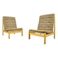 Rare mid-century oak easy lounge chairs by Bernt Petersen for Schiang Furniture,