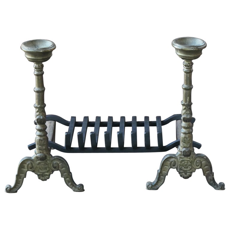 Porte Buche Cheminée Grille De Cheminée 43,2 Cm En Acier Massif Rond De 1,9 Cm Barre Robuste