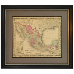 Map of Mexico by A. J. Johnson, Antique Atlas Map, circa 1861