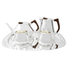 Retro Sterling Silver Tea / Coffee Service with Tray, Design Style