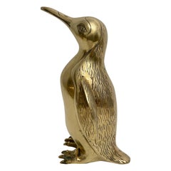 Very Large Vintage Hollywood Regency Brass Penguin Sculpture