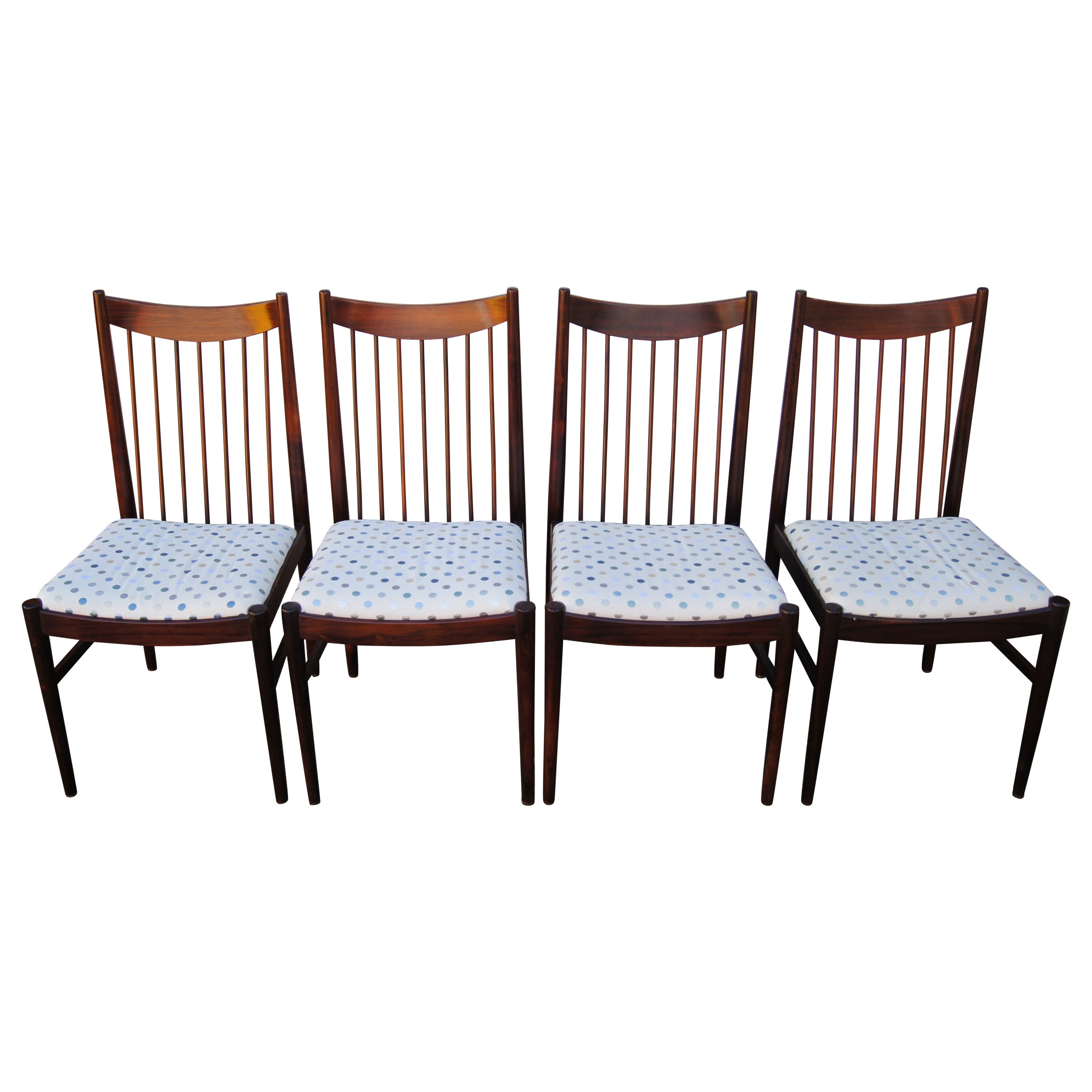 Ensemble de quatre chaises de salle à manger en bois de rose, modèle 422, d'Arne Vodder pour Sibast