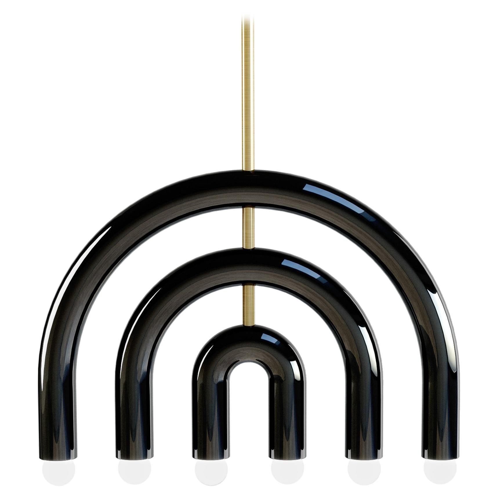 Ceramic Pendant Lamp 'TRN F1' by Pani Jurek, Black For Sale