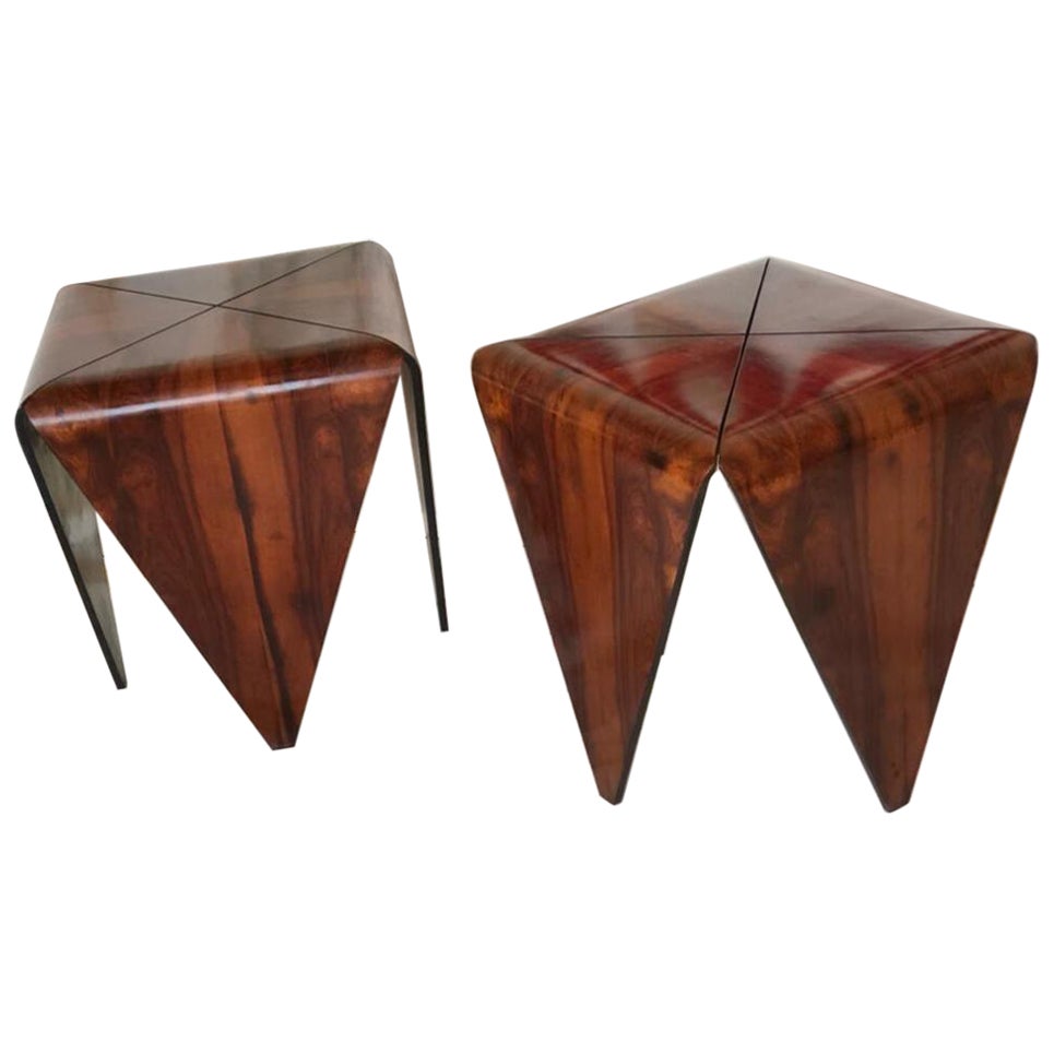 Set of 2 Petala Side Table by Jorge Zalszupin, Brazilian Modern