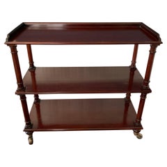 Mahogany Tiered Bar Cart