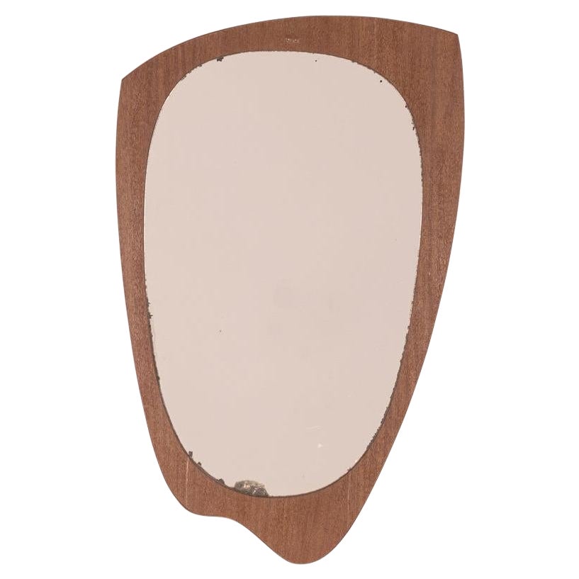 Miroir mural vintage en bois de teck au design danois, années 60