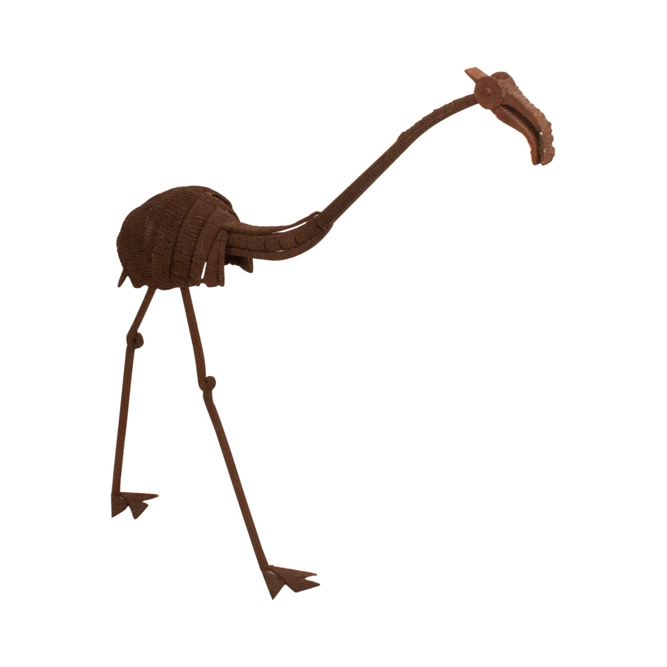 Midcentury Large Figure of Iron stork. 1970's