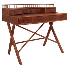 Colonial Style Writing Desk Bamboo, 1970's