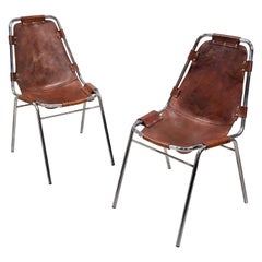 Set of 2 Chairs Selected by Charlotte Perriand for the Resort of Les Arcs