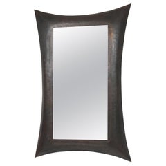 Retro Contemporary Sculptural French Bronze Mirror