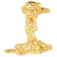 Pascal Smelik, Drip Candlestick (S) Brass Plated for Pols Potten, Dutch Design