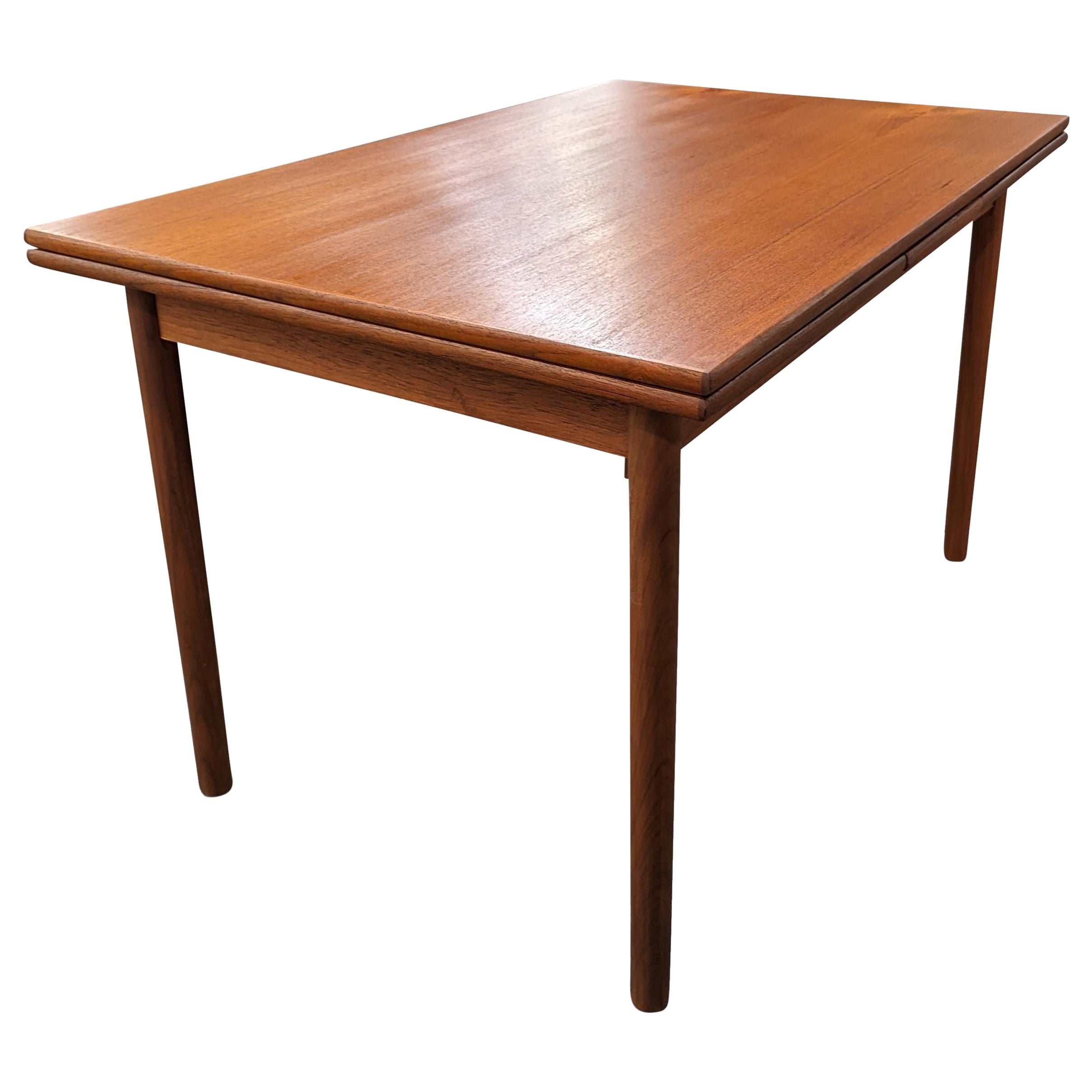 Vintage Danish MidCentury Modern Teak Dining Table with Leaves at 1stDibs