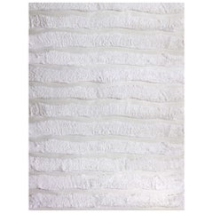 Eskayel, Bold Stripe, Lefko White Rug, Merino Wool/NZ Wool Moroccan Flatweave