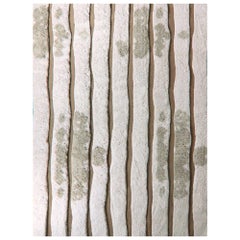 Eskayel, Bold Stripe, Sandstone Rug, Merino Wool/NZ Wool Moroccan Flatweave