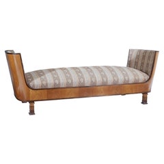 Art Deco Swedish Elm and Birch Daybed by Erik Chambert