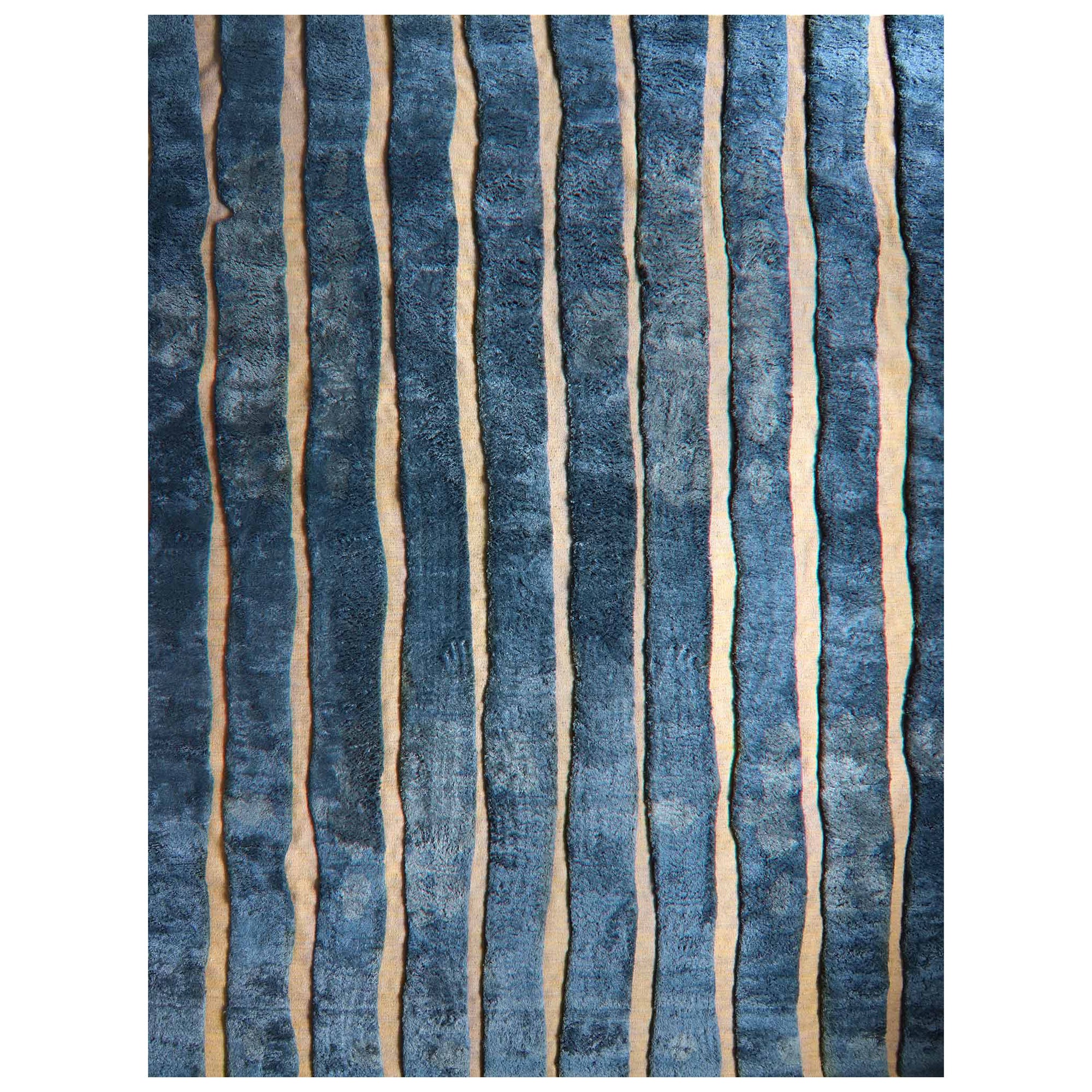 Eskayel, Bold Stripe, Thalassa-Teppich, Merinowolle/NZ Wolle Marokkanisches Flachgewebe
