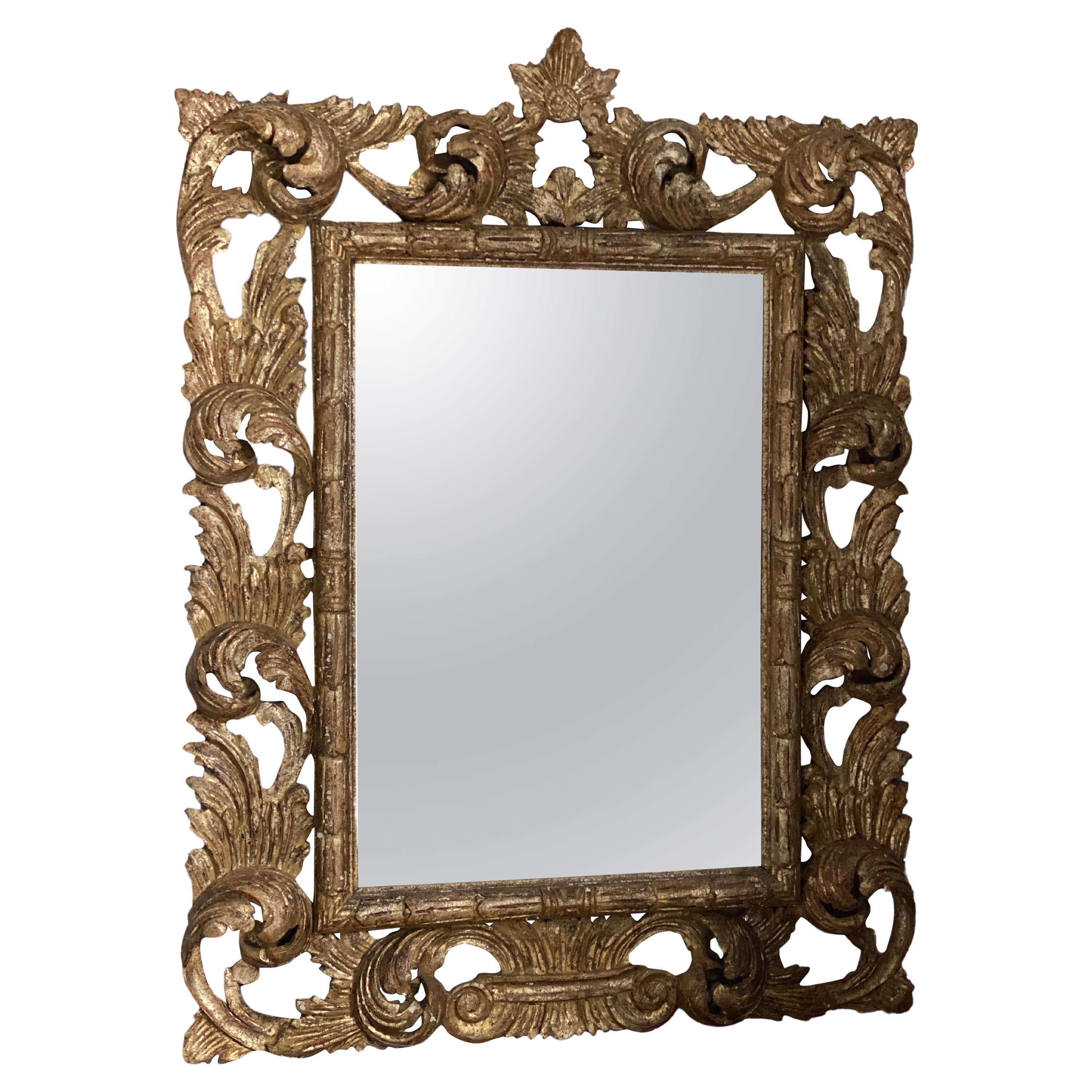 20th Century Baroque Style Painted Giltwood Mirror