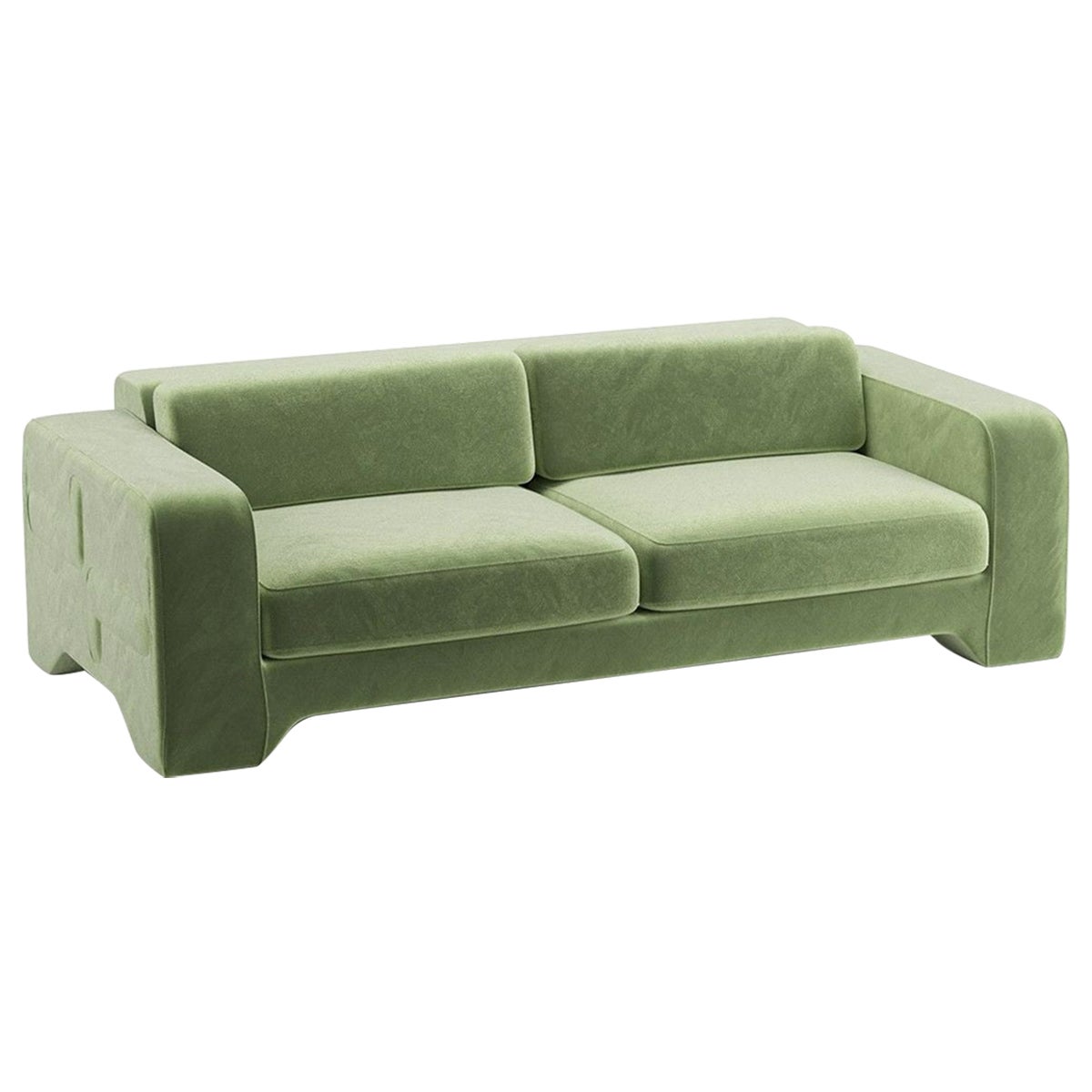 Popus Editions Giovanna 3 Seater Sofa in Green Verone Velvet Upholstery For Sale