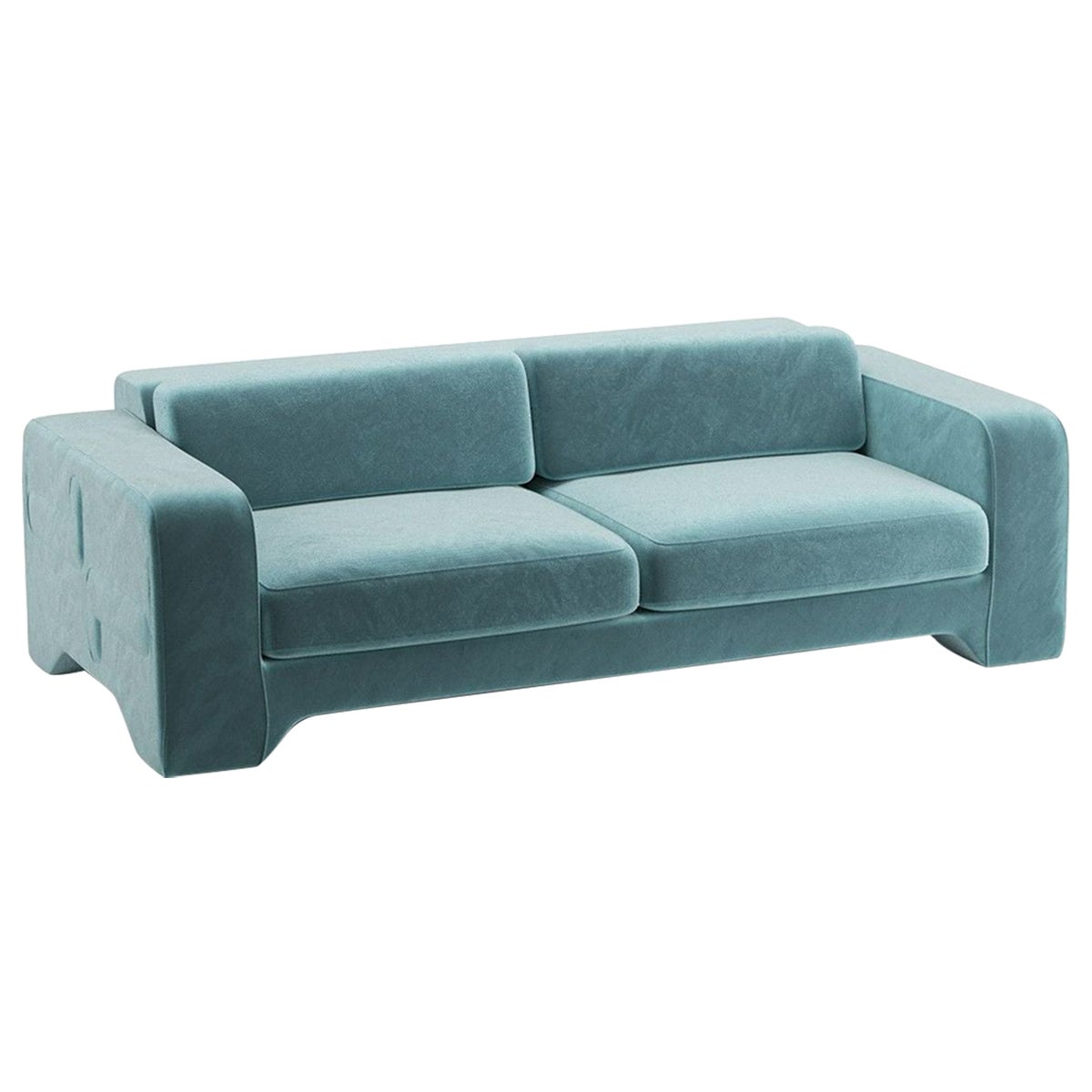 Popus Editions Giovanna 3 Seater Sofa in Blue Verone Velvet Upholstery For Sale