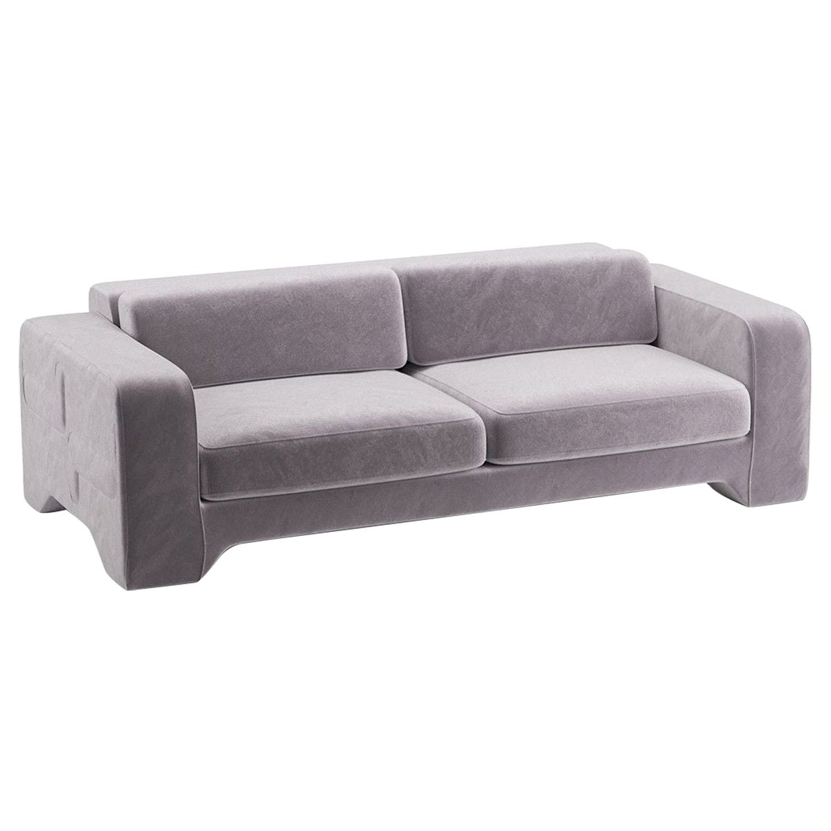 Popus Editions Giovanna 3 Seater Sofa in Grey Verone Velvet Upholstery For Sale