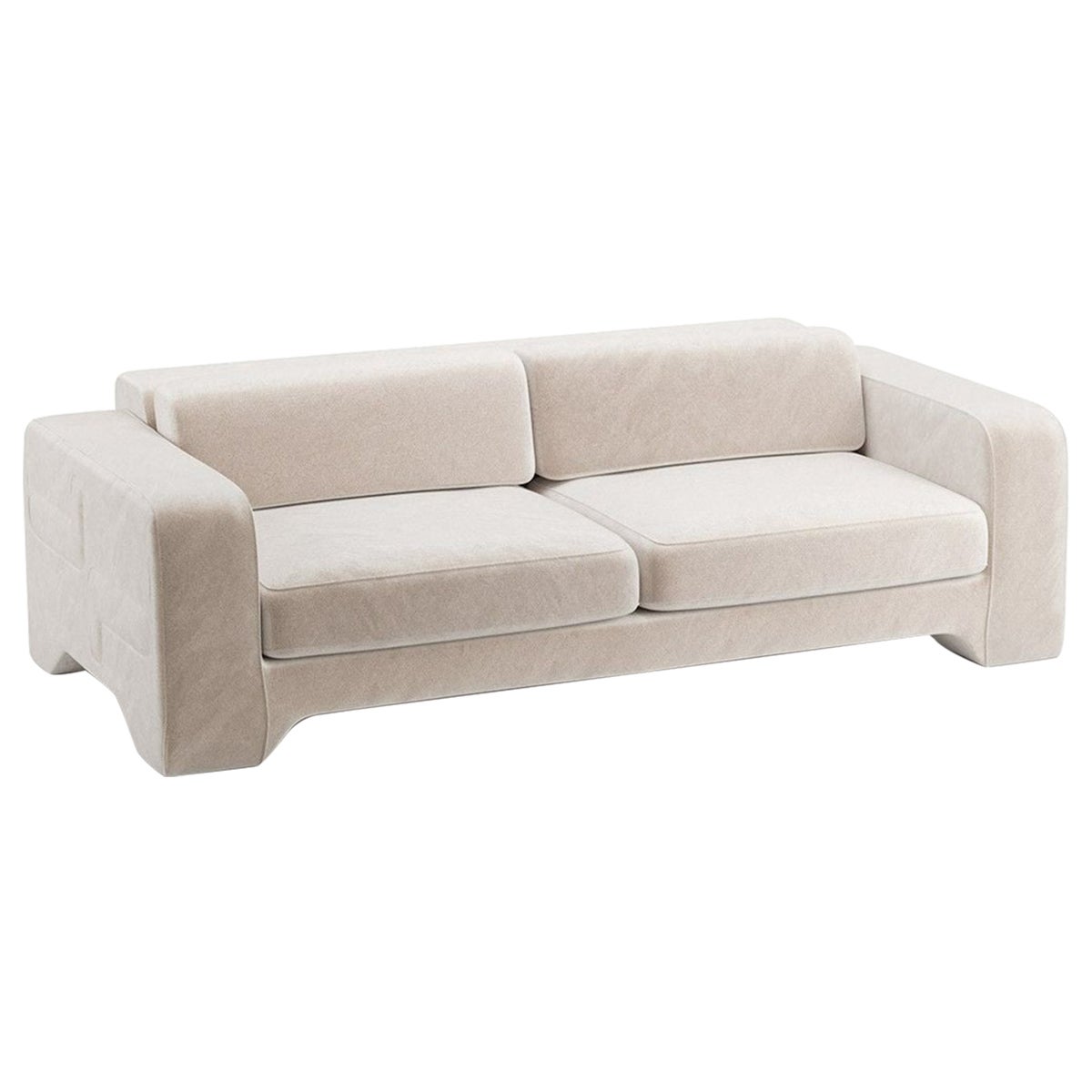 Popus Editions Giovanna 3 Seater Sofa in Beige Verone Velvet Upholstery For Sale