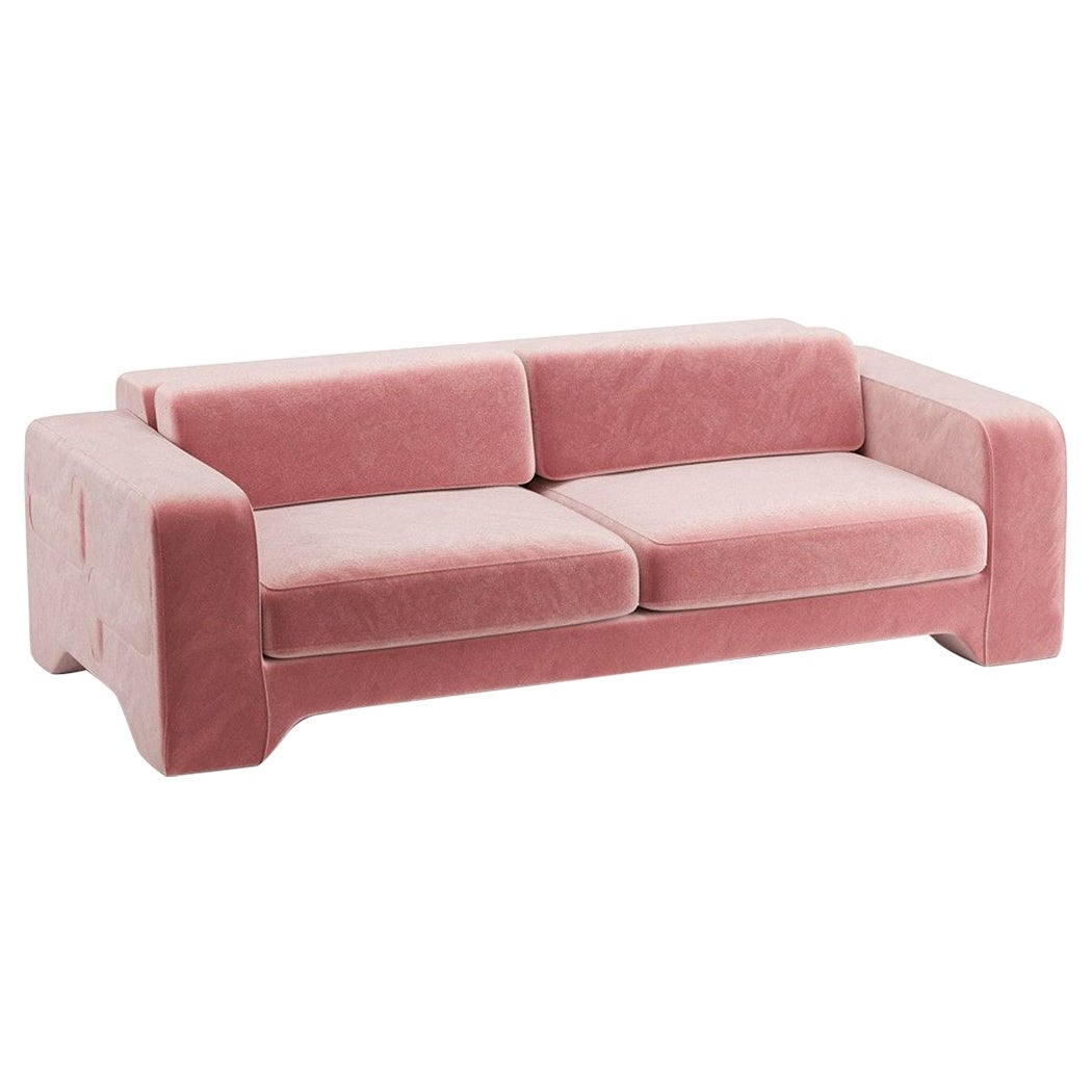 Popus Editions Giovanna 3 Seater Sofa in Pink Verone Velvet Upholstery For Sale