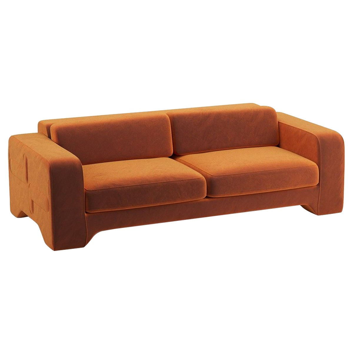 Popus Editions Giovanna 3 Seater Sofa in Amber Como Velvet Upholstery For Sale