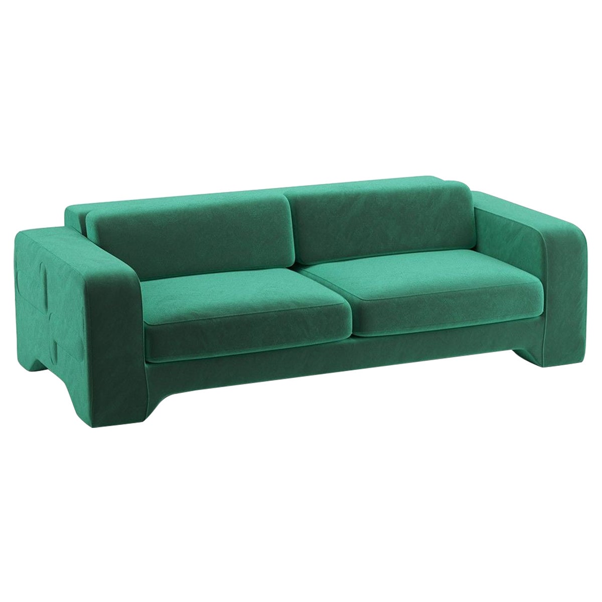 Popus Editions Giovanna 3 Seater Sofa in Green '772256' Como Velvet Upholstery For Sale