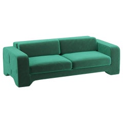 Popus Editions Giovanna 3 Seater Sofa in Grün '772256' Como Samtpolsterung