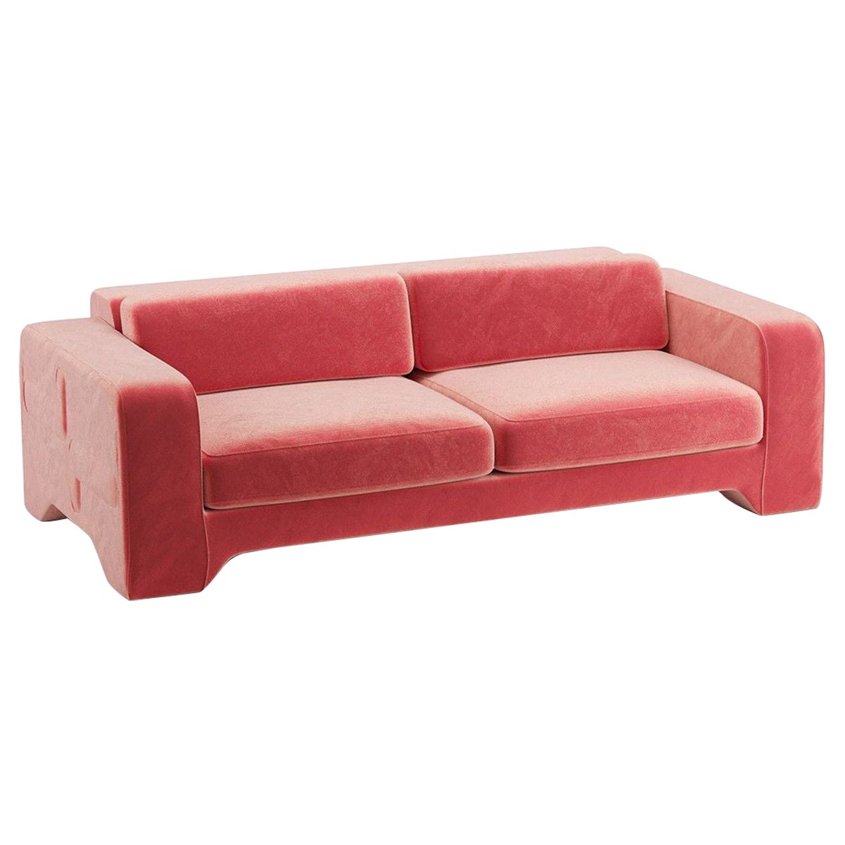 Popus Editions Giovanna 3 Seater Sofa mit rosa Como-Samtpolsterung in Rosa