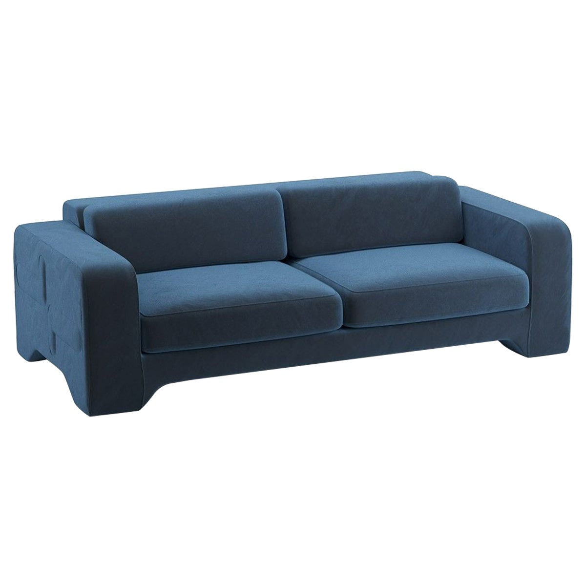 Popus Editions Giovanna 3 Seater Sofa mit blauer Como-Samtpolsterung