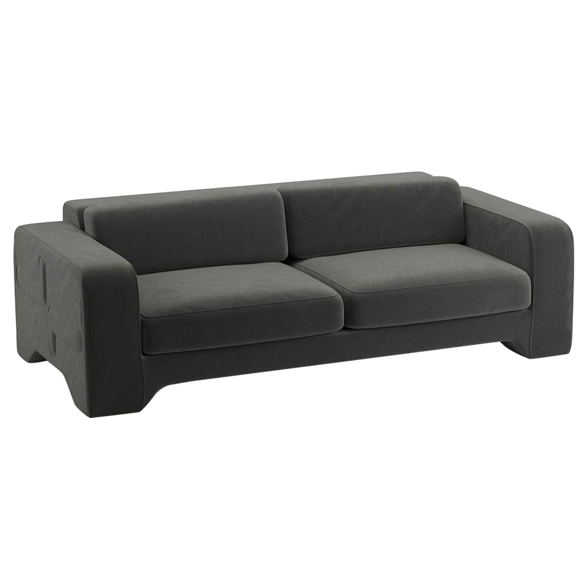Popus Editions Giovanna 3 Seater Sofa in Khaki Como Velvet Upholstery For Sale